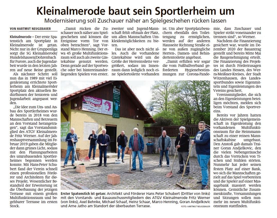 You are currently viewing +++ Ausbau des Sporthauses in Kleinalmerode startet +++